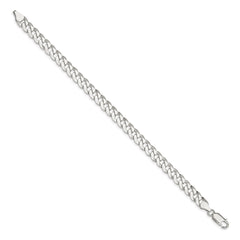 Sterling Silver 7mm Beveled Curb Chain - 10