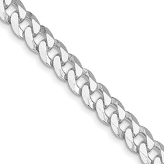 Sterling Silver Rhodium-plated 7mm Beveled Curb Chain - 2