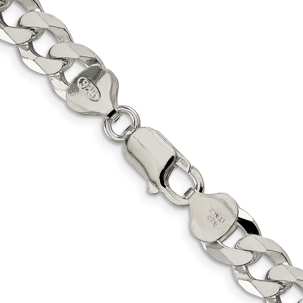 Sterling Silver 8.5mm Beveled Curb Chain