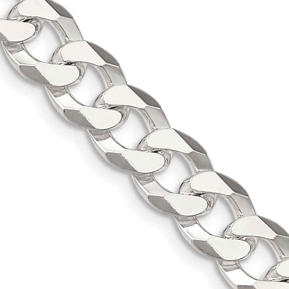 Sterling Silver 8.5mm Beveled Curb Chain - 2