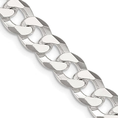 Sterling Silver 8.5mm Beveled Curb Chain - 2