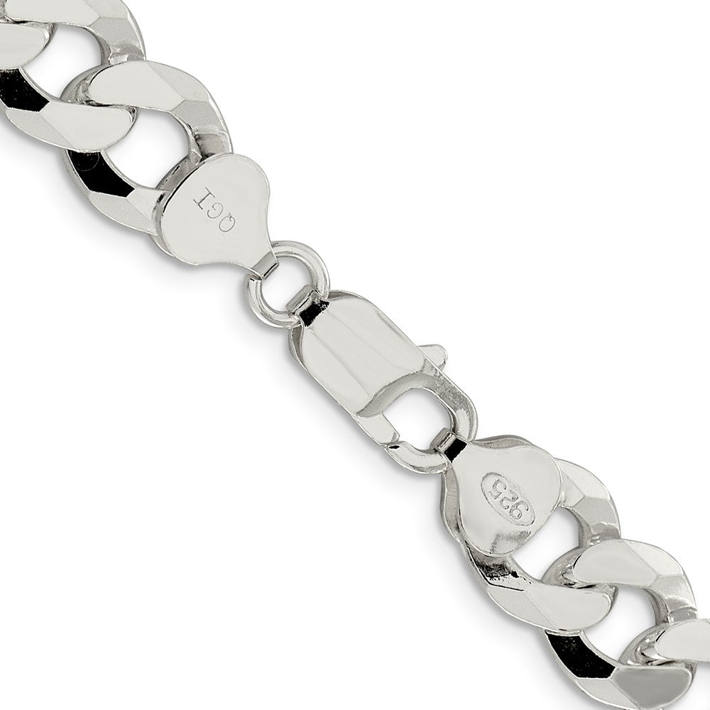 Sterling Silver 10.6mm Beveled Curb Chain