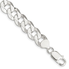 Sterling Silver 10.6mm Beveled Curb Chain - 5