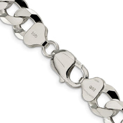 Sterling Silver 12.3mm Beveled Curb Chain - 4