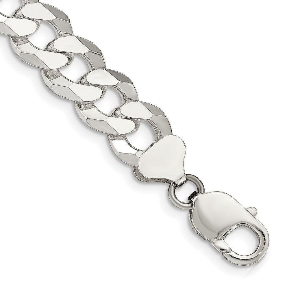 Sterling Silver 12.3mm Beveled Curb Chain - 6