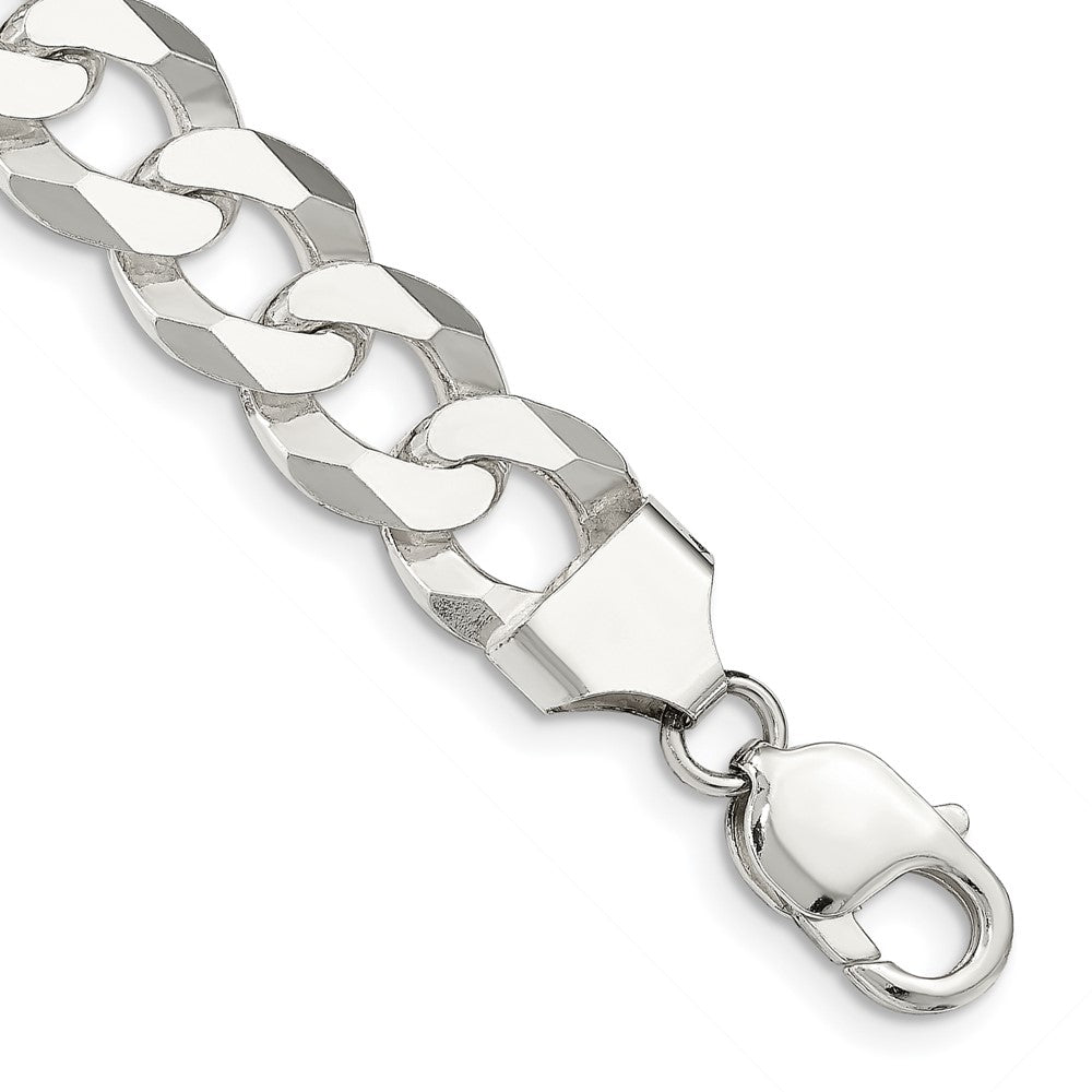 Sterling Silver 13mm Beveled Curb Chain - 2