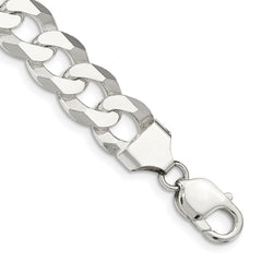 Sterling Silver 13mm Beveled Curb Chain - 2