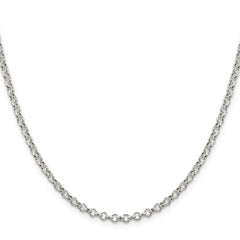 Sterling Silver 3mm Semi-solid Rolo Chain - 5