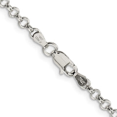 Sterling Silver 3mm Semi-solid Rolo Chain - 5