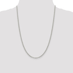 Sterling Silver 3mm Semi-solid Rolo Chain - 5