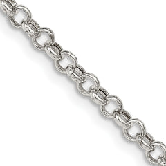 Sterling Silver 3mm Semi-solid Rolo Chain - 5