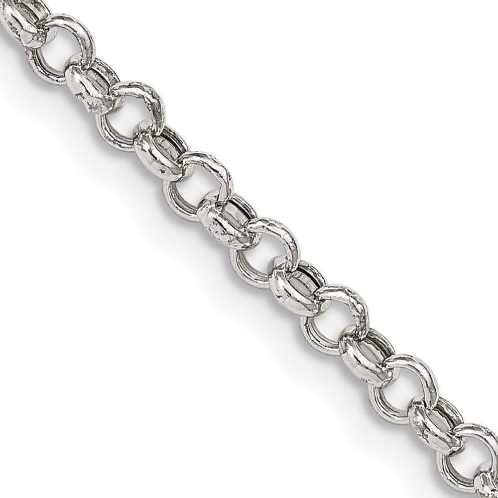 Sterling Silver 3mm Semi-solid Rolo Chain - 4