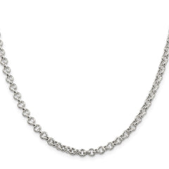 Sterling Silver 4.25mm Semi-solid Rolo Chain - 3