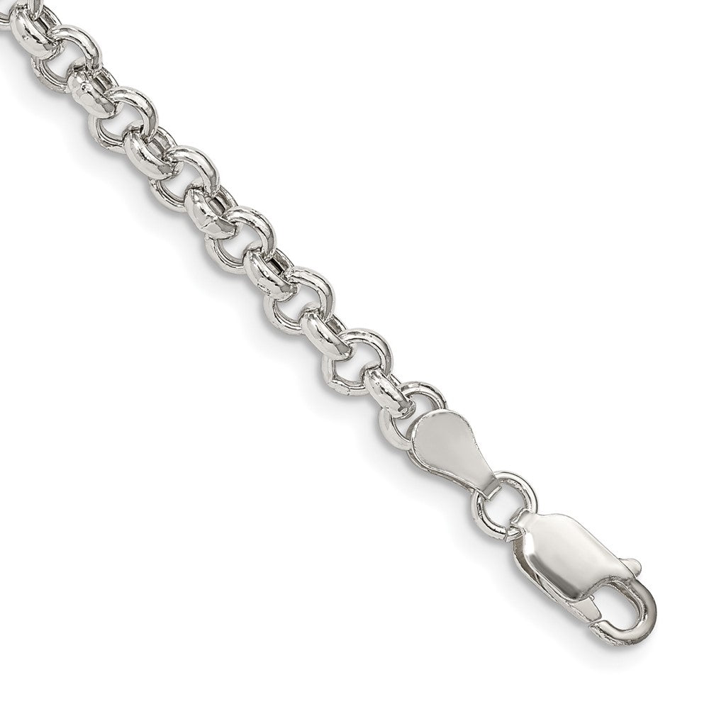 Sterling Silver 4.25mm Semi-solid Rolo Chain - 6