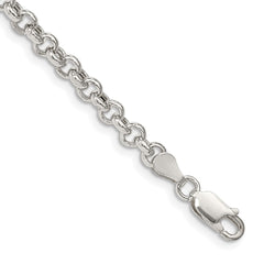 Sterling Silver 4.25mm Semi-solid Rolo Chain - 6