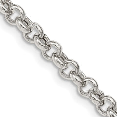 Sterling Silver 4.25mm Semi-solid Rolo Chain - 3