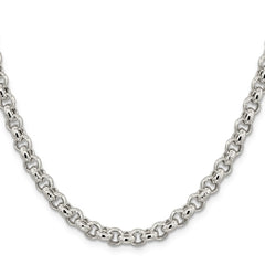 Sterling Silver 6.5mm Semi-solid Rolo Chain - 2