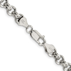 Sterling Silver 6.5mm Semi-solid Rolo Chain - 2