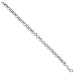 Sterling Silver 6.5mm Semi-solid Rolo Chain - 4