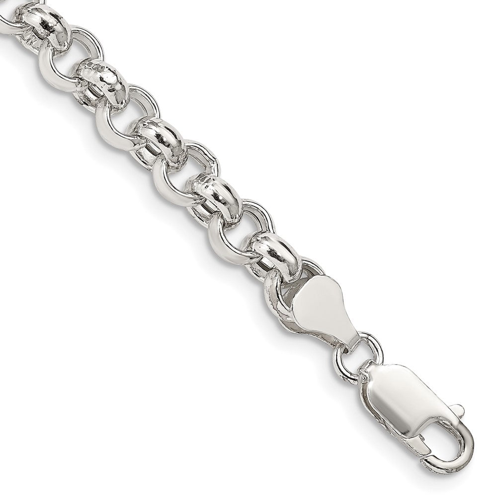 Sterling Silver 6.5mm Semi-solid Rolo Chain - 4