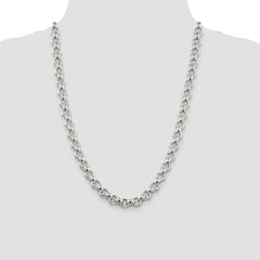 Sterling Silver 9.5mm Semi-solid Rolo Chain - 3