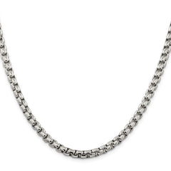 Sterling Silver 5.2mm Round Box Chain - 7