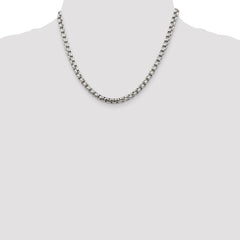 Sterling Silver 5.2mm Round Box Chain - 7
