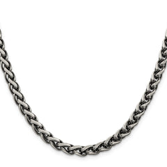 Sterling Silver Antiqued 6mm Round Spiga Chain - 4