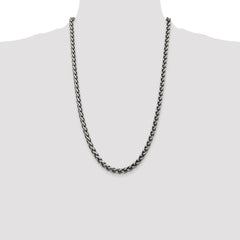 Sterling Silver Antiqued 6mm Round Spiga Chain