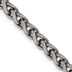 Sterling Silver Antiqued 6mm Round Spiga Chain - 5