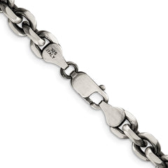 Sterling Silver Antiqued 7.0mm D/C Elongated Open Link Chain - 2