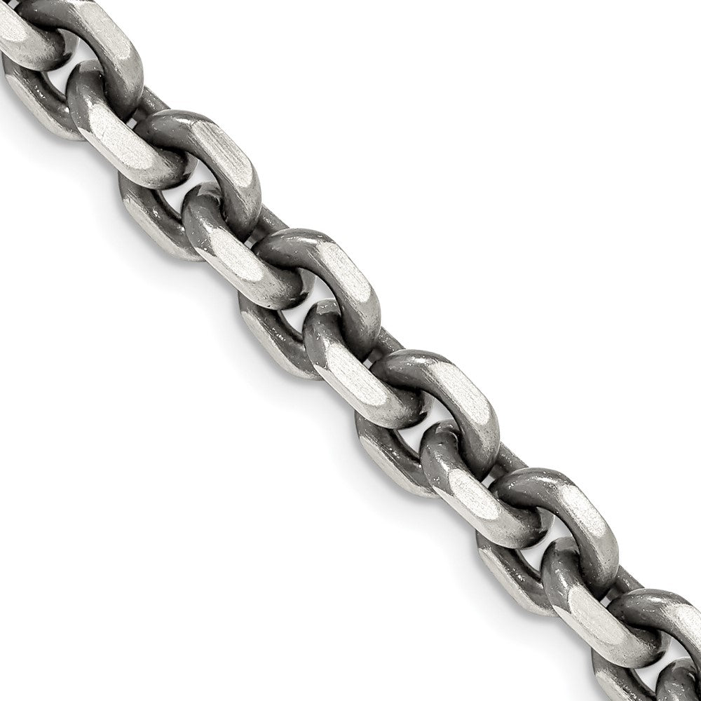 Sterling Silver Antiqued 7.0mm D/C Elongated Open Link Chain - 2