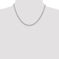 Sterling Silver Polished 3.15mm Curb Chain - 9