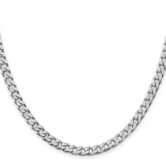 Sterling Silver Rhodium-plated Polished 5mm Curb Chain - 4