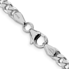 Sterling Silver Rhodium-plated Polished 5mm Curb Chain - 4
