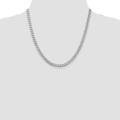 Sterling Silver Rhodium-plated Polished 5mm Curb Chain - 2