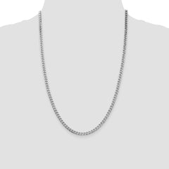 Sterling Silver Rhodium-plated Polished 3.5mm Curb Chain - 4