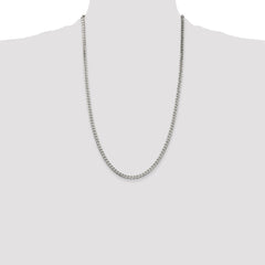 Sterling Silver Rhodium-plated Polished 3.5mm Curb Chain - 5