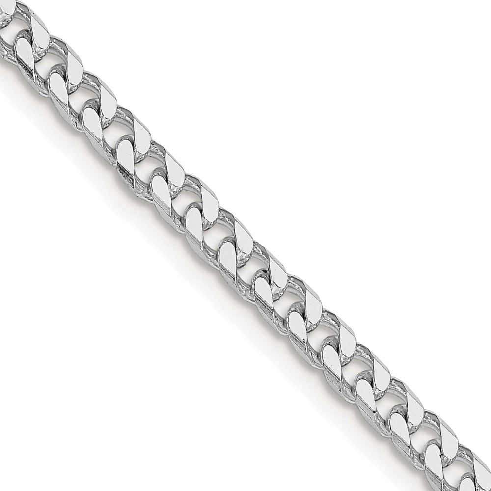 Sterling Silver Rhodium-plated Polished 3.5mm Curb Chain - 5