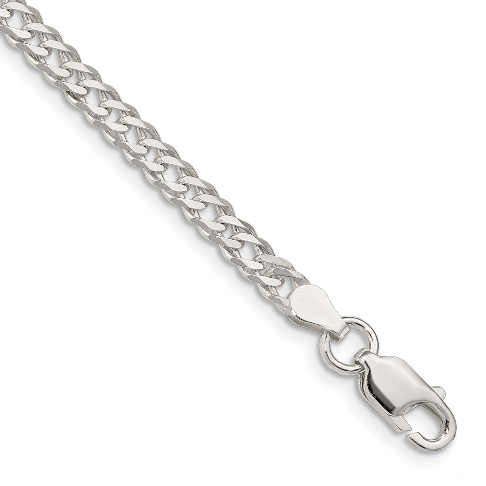 Sterling Silver 4.25mm 6 Side D/C Flat Double Curb Chain - 5