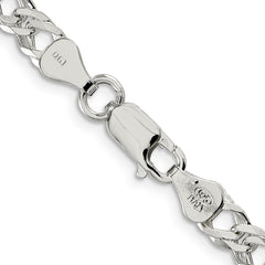 Sterling Silver 5.65mm 6 Side D/C Flat Double Curb Chain - 5