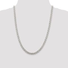 Sterling Silver 5.65mm 6 Side D/C Flat Double Curb Chain - 2