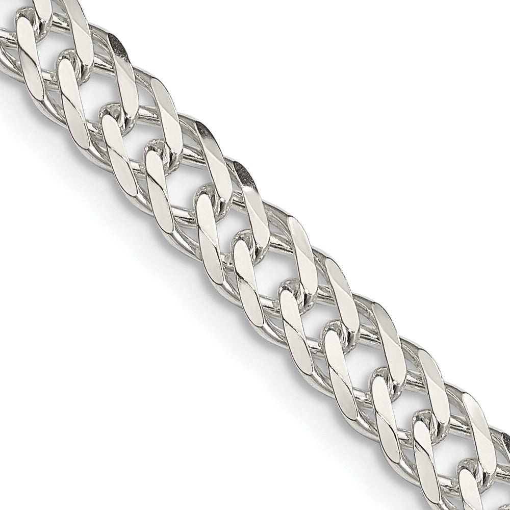 Sterling Silver 5.65mm 6 Side D/C Flat Double Curb Chain - 5