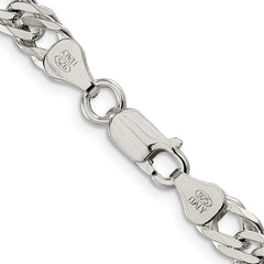 Sterling Silver 6.25mm 6 Side D/C Flat Double Curb Chain - 3