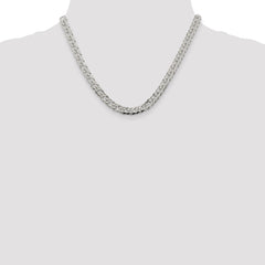 Sterling Silver 6.25mm 6 Side D/C Flat Double Curb Chain - 2