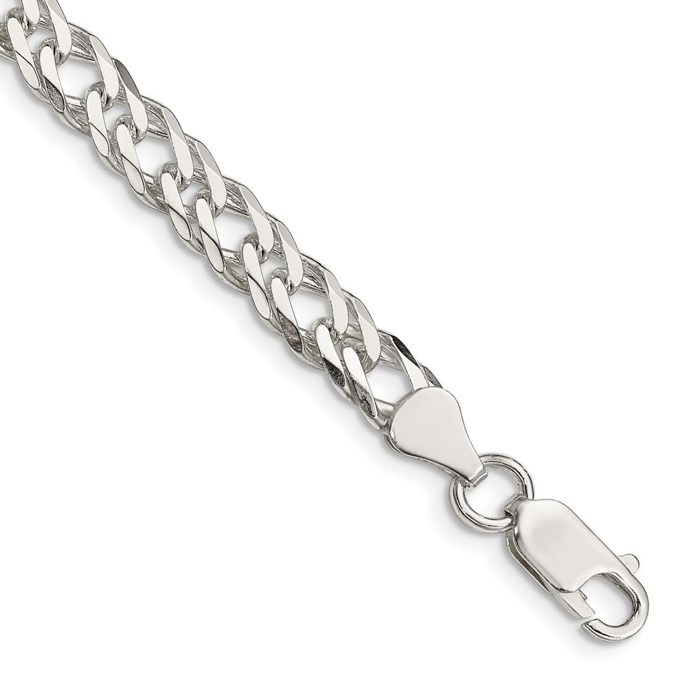 Sterling Silver 6.25mm 6 Side D/C Flat Double Curb Chain - 5