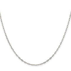Sterling Silver Rhodium-plated 1.75mm Elongated Open Link Chain - 6