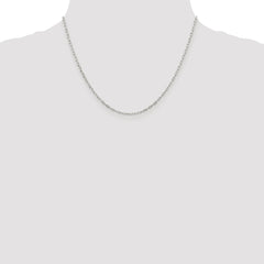 Sterling Silver Rhodium-plated 1.75mm Elongated Open Link Chain - 6