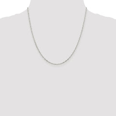 Sterling Silver Rhodium-plated 1.75mm Elongated Open Link Chain