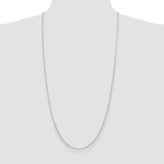 Sterling Silver Rhodium-plated 1.75mm Elongated Open Link Chain - 4